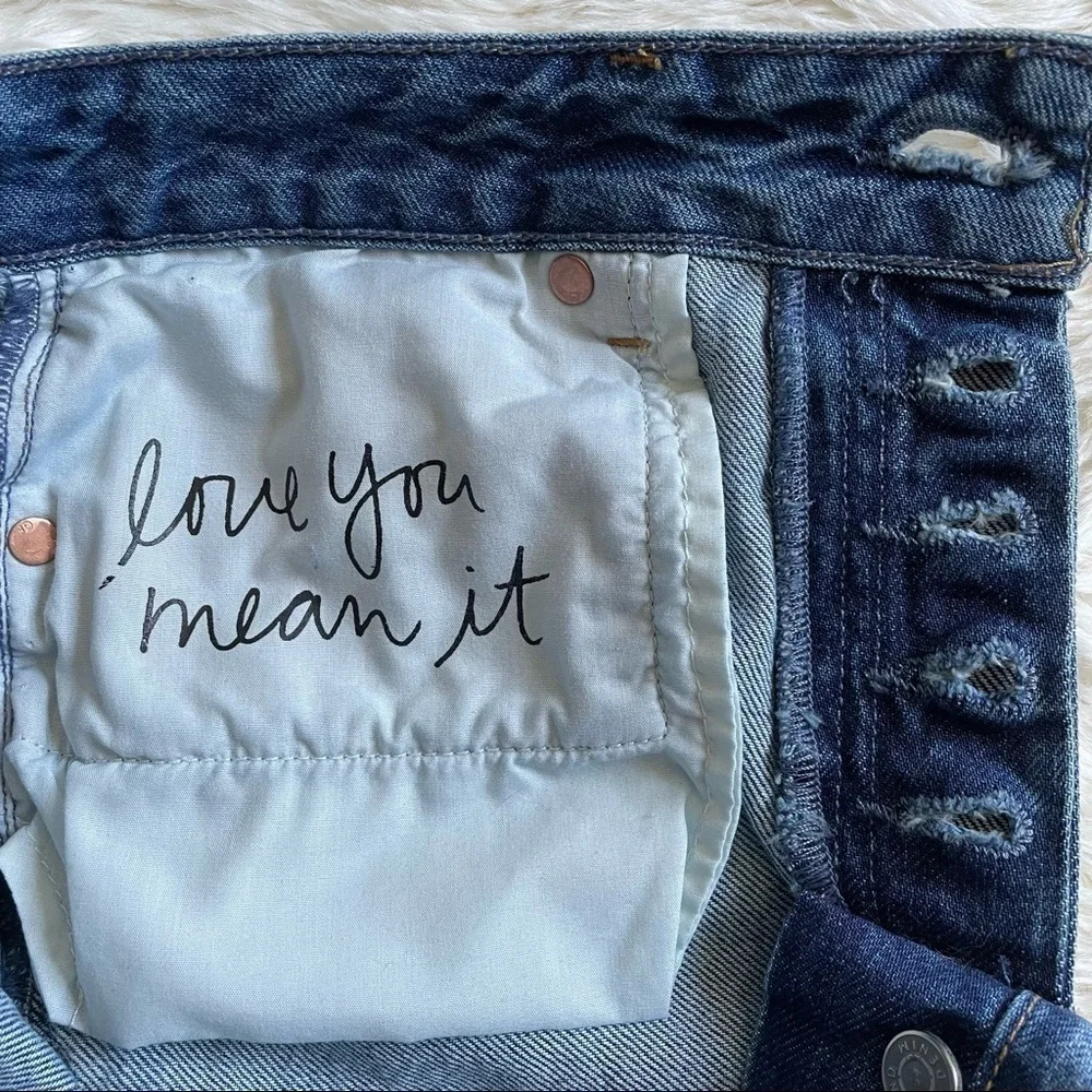 GRLFRND Skirt Blaire Split Pencil High Rise Distressed Mini in Faded Love 27 NWT